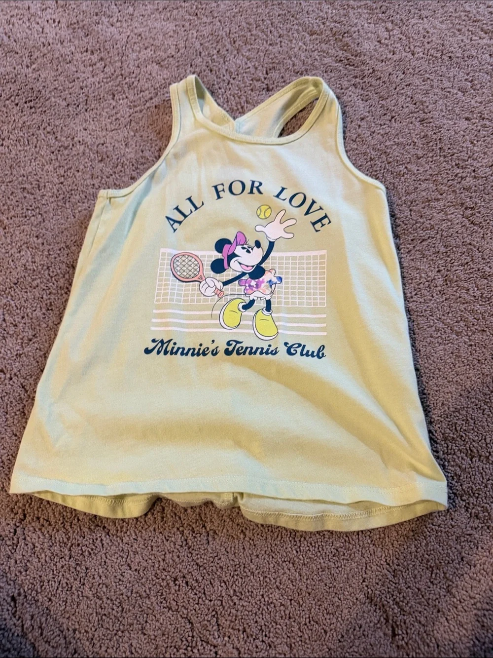 Cat & Jack Yellow Minnie Tank and Mint Owl Graphic Top Set